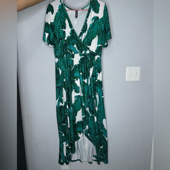 Green Palm Leaf Sundress - Picture 1 of 3